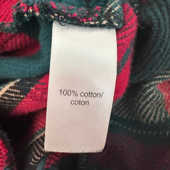 Maurices Flannel Shacket WMNS XXL Green Red Plaid Button Up Heavy Cotton Pockets - Picture 7 of 8